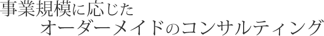 事業規模に応じたオーダーメイドのコンサルティング