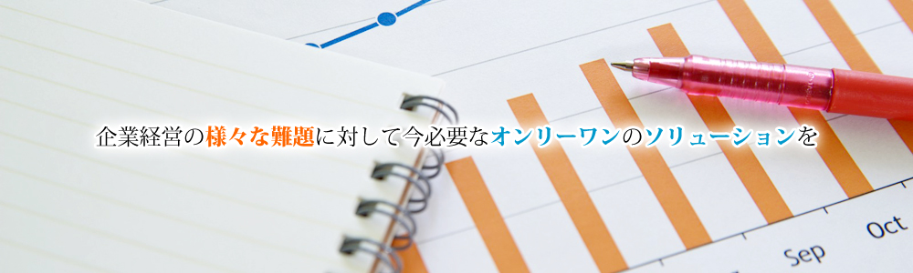 企業経営の様々な難題に対して今必要なオンリーワンのソリューションを